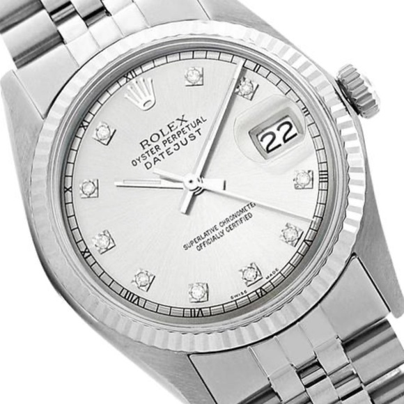 Rolex - Siver Mens Dayjust Fluted Bezel 36mm Watch - Picture 2 of 9